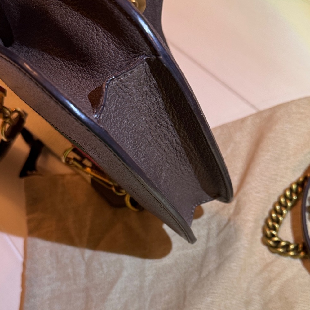 Gucci Totem Crystal Heart Brown Leather Crossbody with Two Straps - Picture 12 of 13